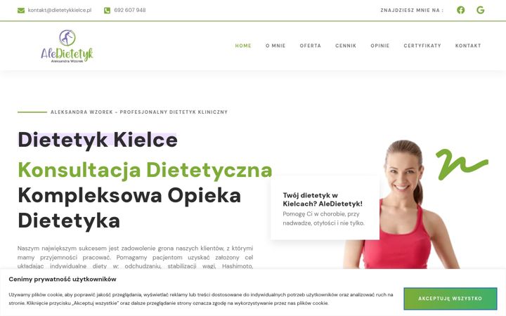 Snimka zaslona za dietetykkielce.pl