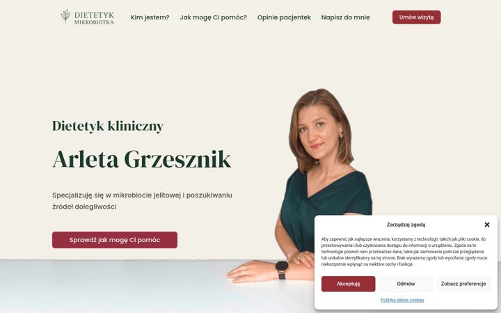 Snimka zaslona za dietetykmikrobiotka.pl