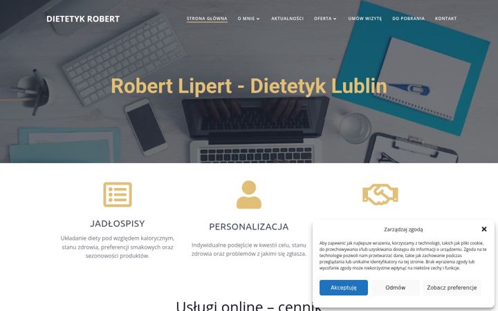 Snimka zaslona za dietetykrobert.pl