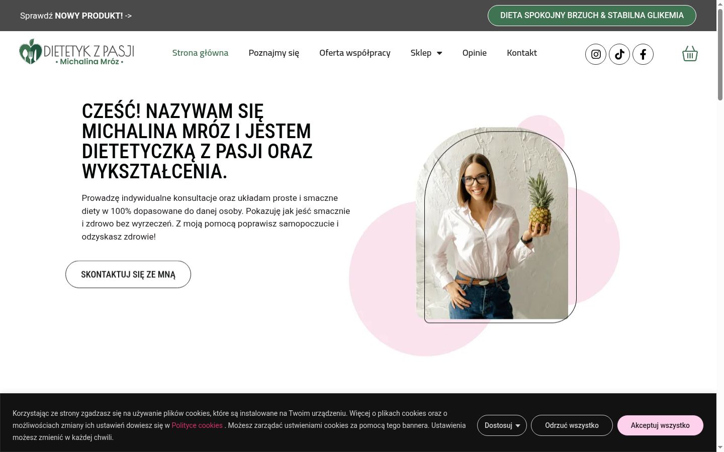 Snimka zaslona bannera za privolu prikazanog prije bilo kakve interakcije