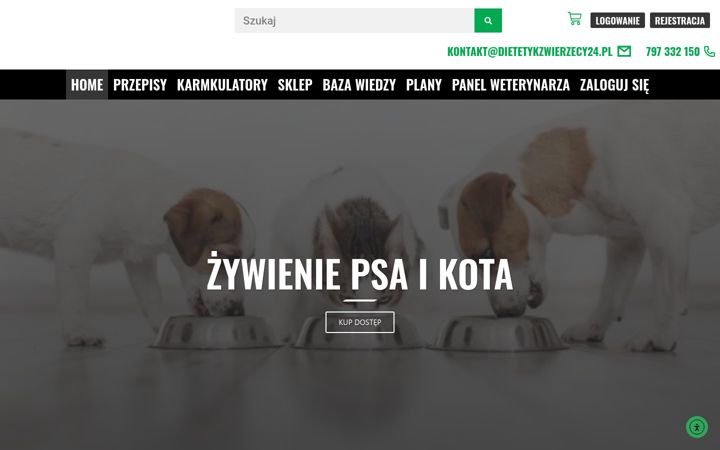 Snimka zaslona za dietetykzwierzecy24.pl