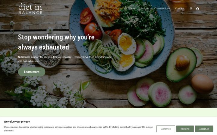 Screenshot of dietinbalance.com