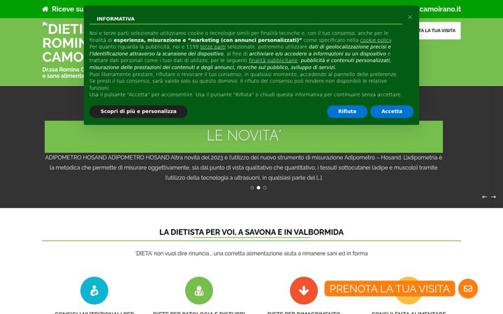 Screenshot of dietistacamoirano.it