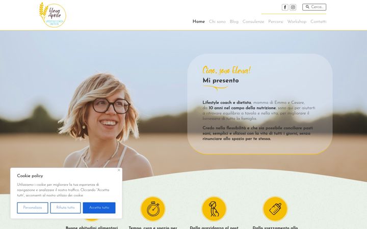 Screenshot of dietistaelenaaprile.com