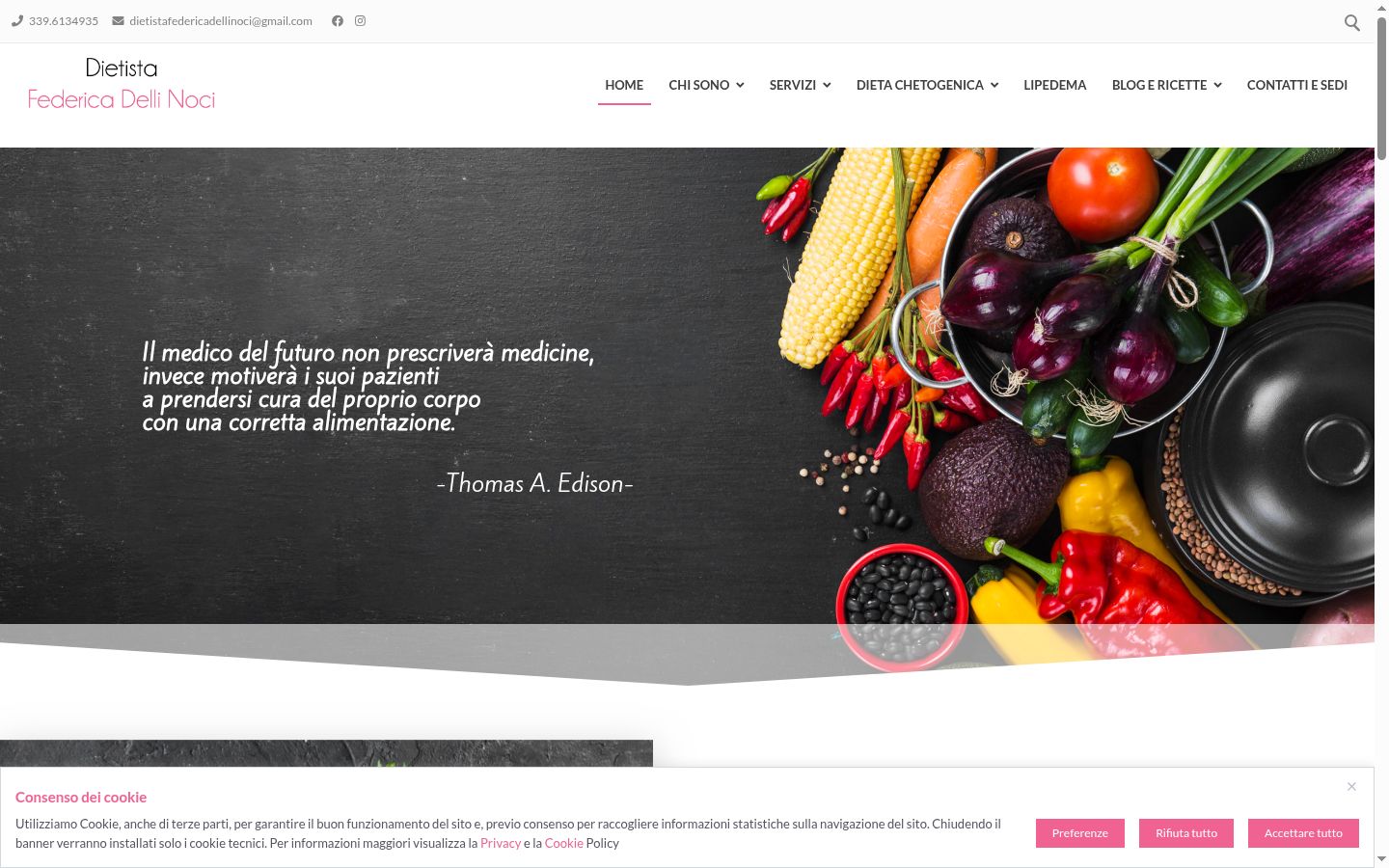 Screenshot del banner di consenso mostrato prima di qualsiasi interazione