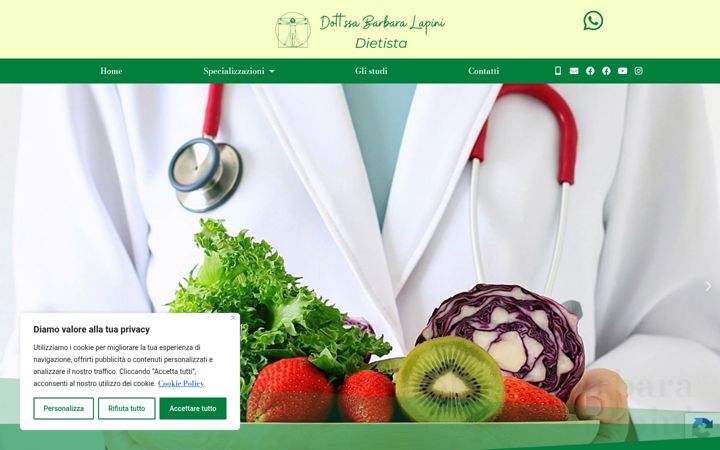 Screenshot of dietistalapini.com