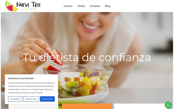 Screenshot of dietistanuriaten.com