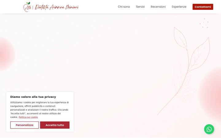 Screenshot of dietistariannaminieri.it