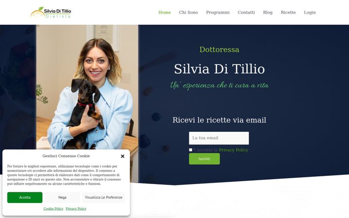 Screenshot of dietistasilviaditillio.it