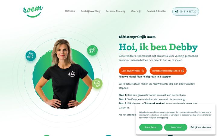 Screenshot του dietistenpraktijkroem.nl