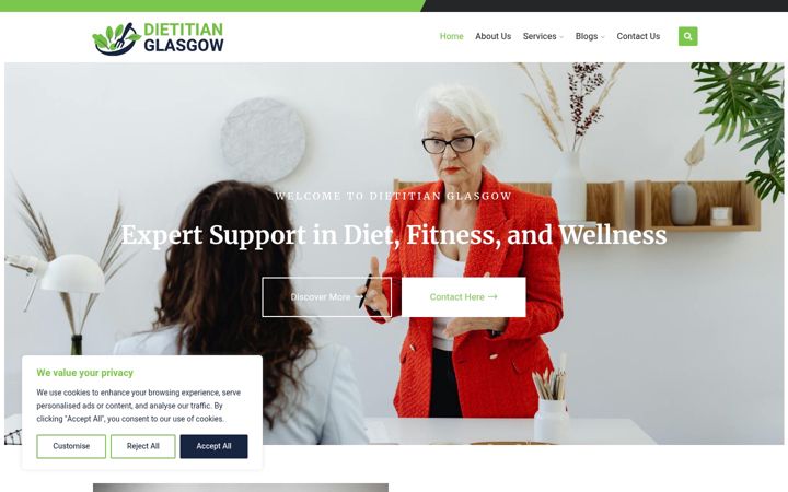 Screenshot von dietitian-glasgow.co.uk
