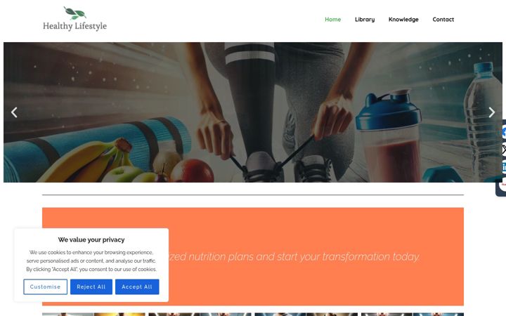 Screenshot of dietlibrary.org