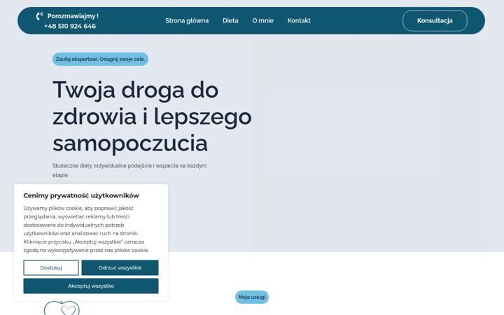 Екранна снимка на dietoclinica.pl