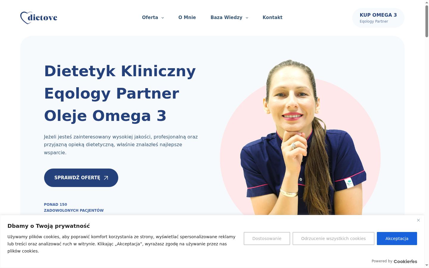 Screenshot del banner di consenso mostrato prima di qualsiasi interazione