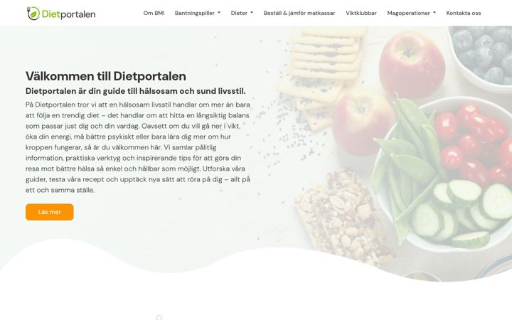 Screenshot ta' dietportalen.se
