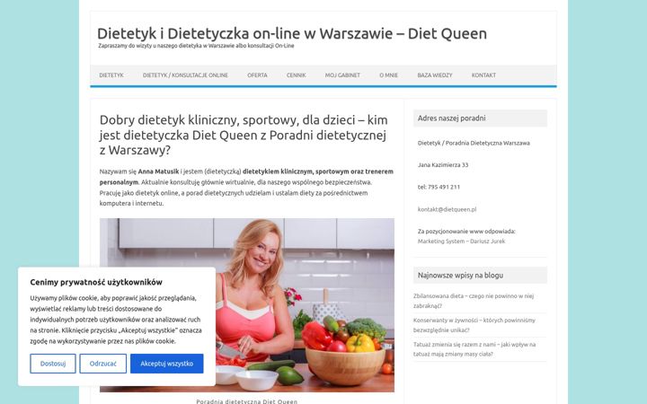Екранна снимка на dietqueen.pl