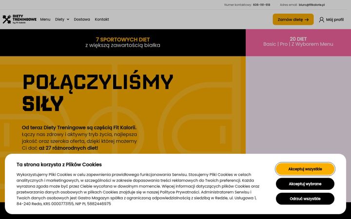 Екранна снимка на dietytreningowe.pl
