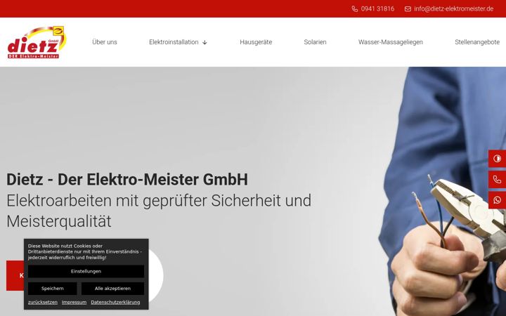 Screenshot ta' dietz-elektromeister.de