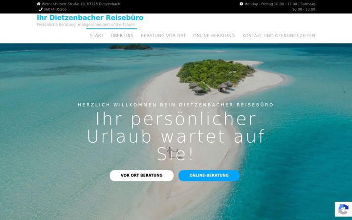 Screenshot stránky dietzenbacherreisebuero.de