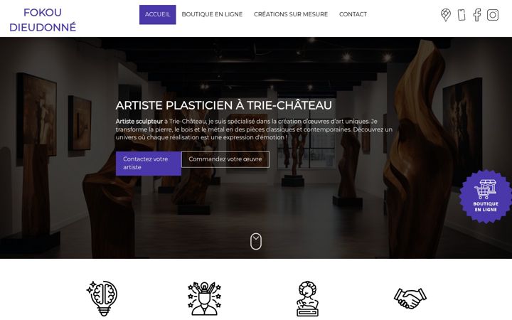 Ekrānuzņēmums no dieudonnefokousculpteur.fr