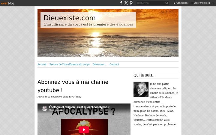 Screenshot of dieuexiste.com