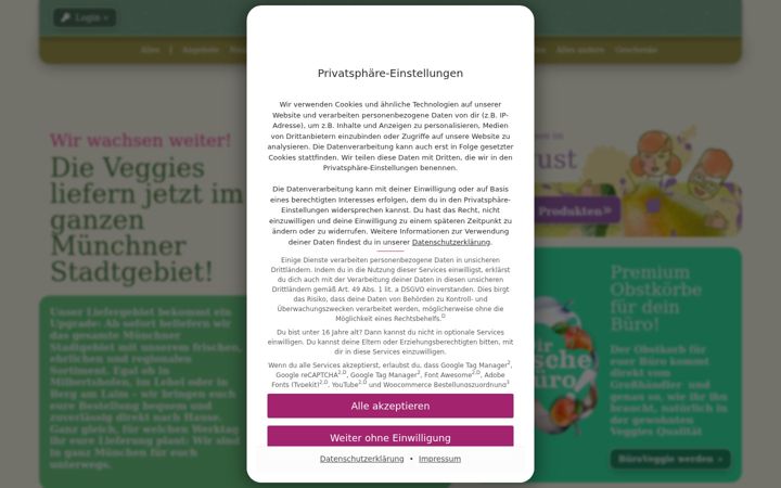 Screenshot of dieveggies.de