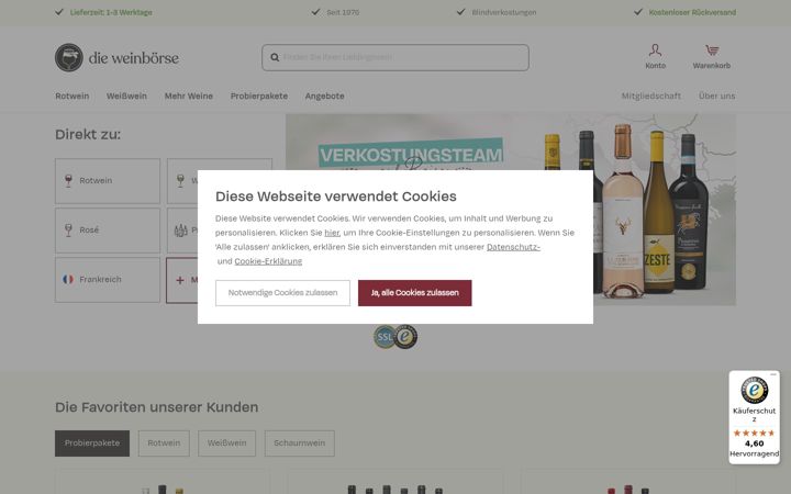Screenshot of dieweinboerse.de