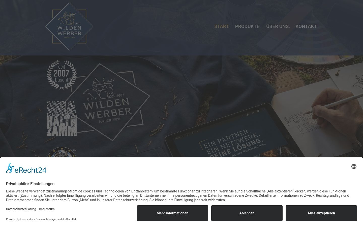 Screenshot of the consent banner shown before any interaction