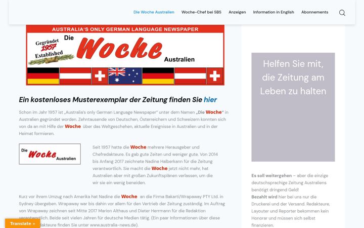Captura de pantalla de diewoche.com.au