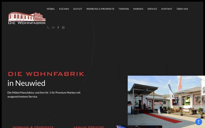 Screenshot stránky diewohnfabrik.de
