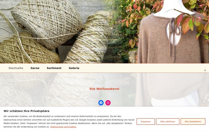 Screenshot of diewollzauberei.de