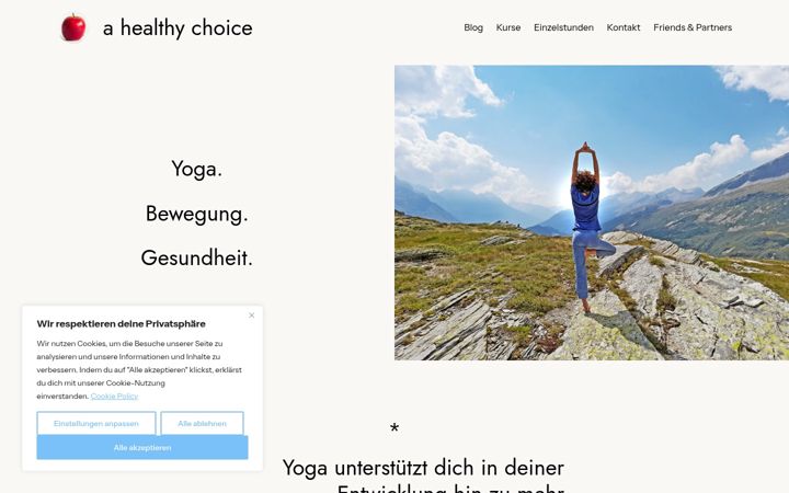 Screenshot of dieyogapraxis.ch