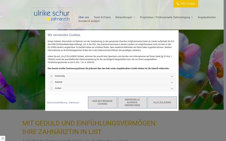 Screenshot of diezahnaerztinnen.de