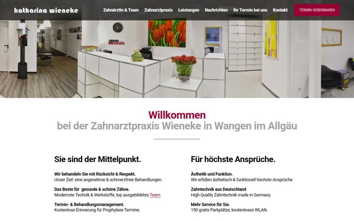 Captura de ecrã de diezahnarztpraxis-wangen.de