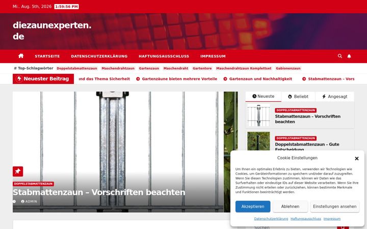 Screenshot stránky diezaunexperten.de