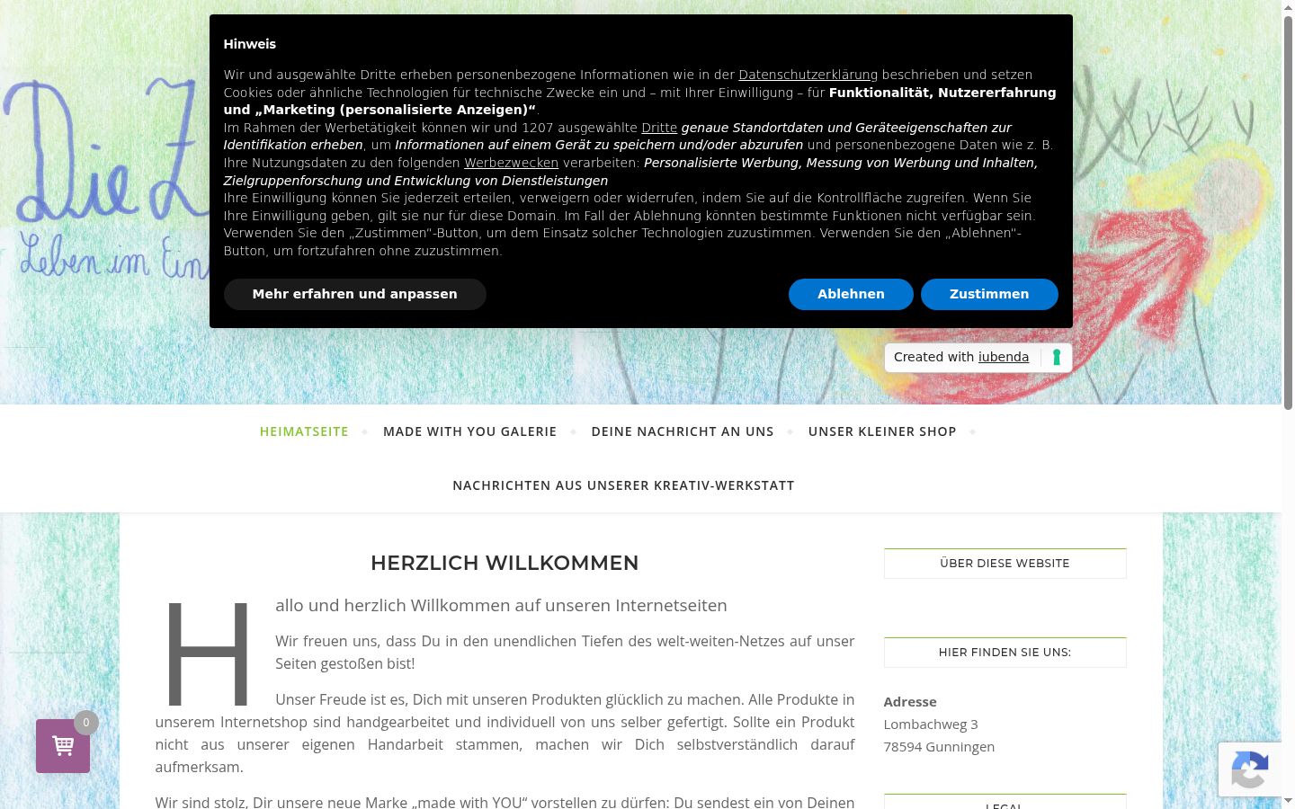 Screenshot van de toestemmingsbanner zoals getoond vóór enige interactie