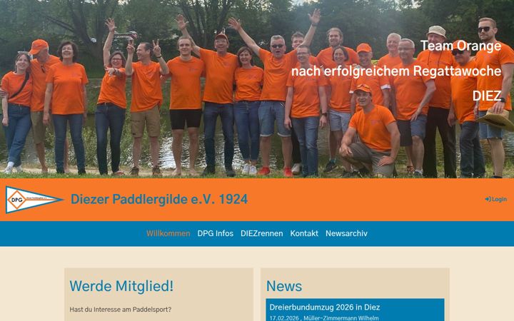 Screenshot stránky diezer-paddlergilde.de