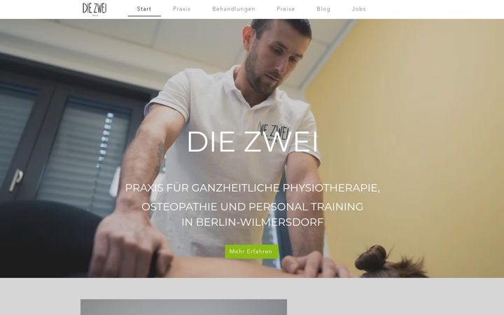 Screenshot of diezwei-physiotherapie.de
