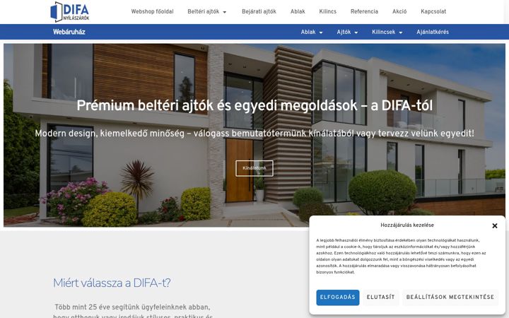 Screenshot of difa.hu
