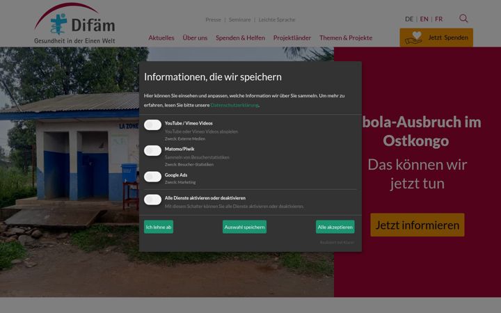 Screenshot of difaem.de