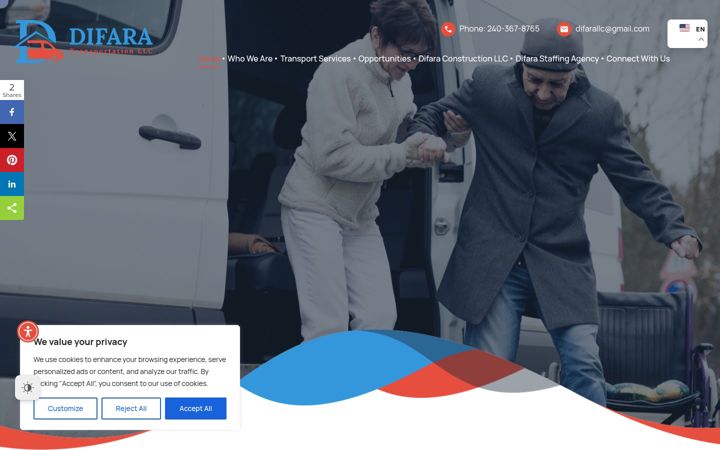 Screenshot of difaratransportation.com