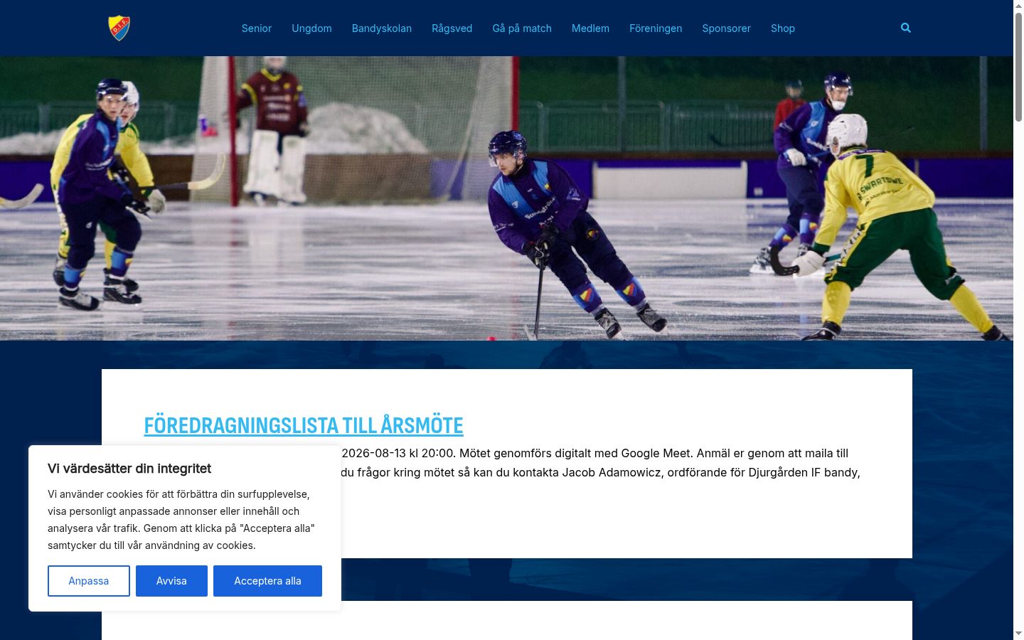 Screenshot des Einwilligungsbanners vor jeglicher Interaktion