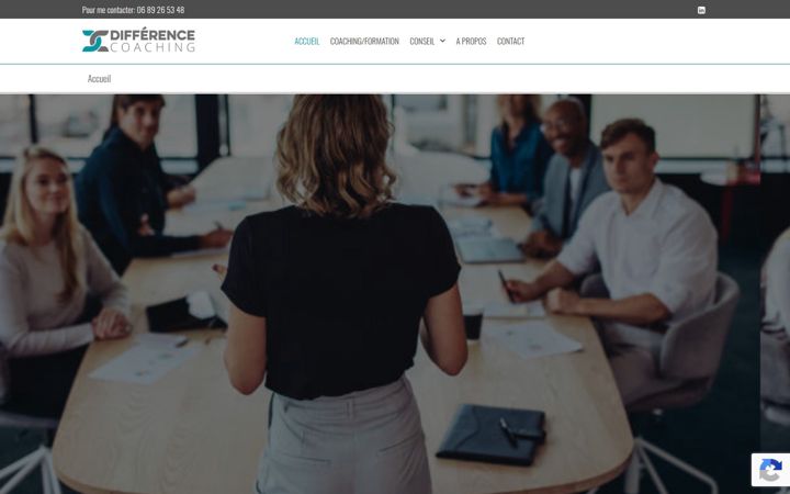 Kuvakaappaus sivustosta differencecoaching.fr