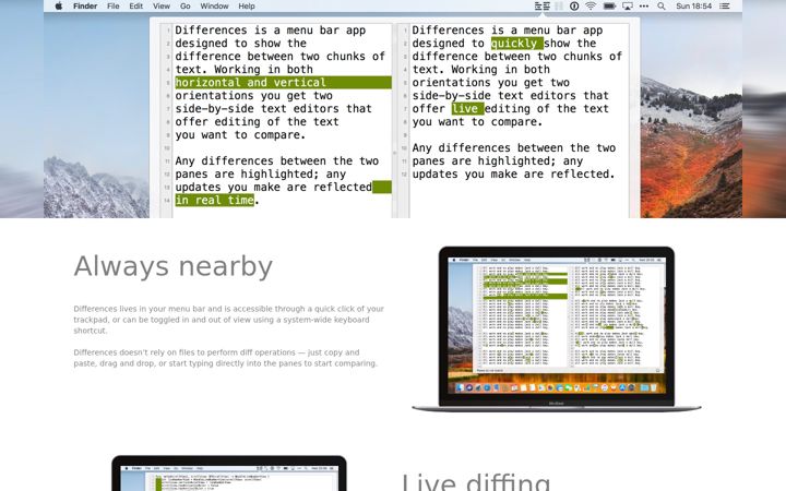 Screenshot of differencesapp.com