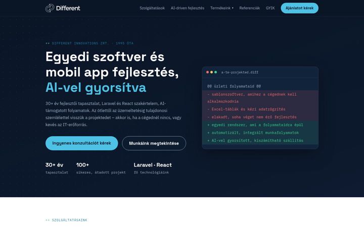 Screenshot of different.hu