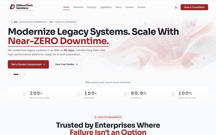 Screenshot of differentech.com