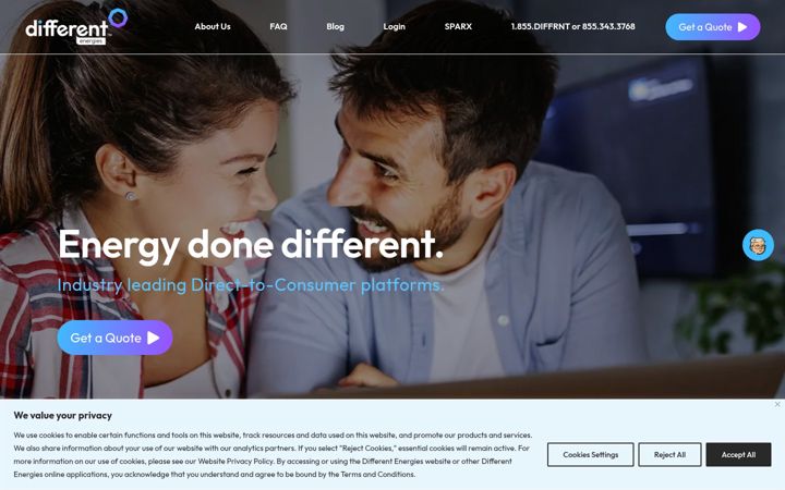 Screenshot of differentenergies.com