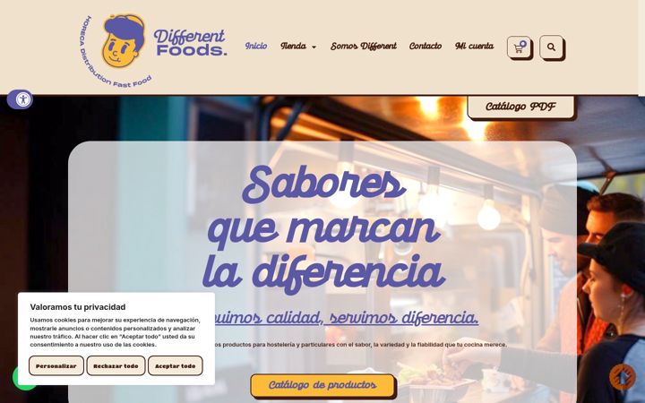 Skjermbilde av differentfoods.es