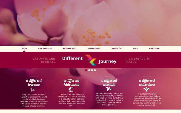 Ekrānuzņēmums no differentjourney.eu