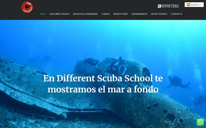 Screenshot of differentscubaschool.com